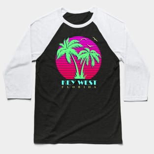 Key West Florida Palm Trees Sunset Baseball T-Shirt